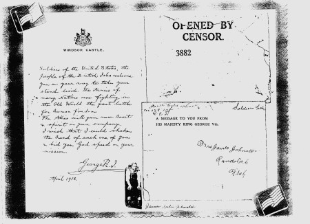 World War I letter from King George V